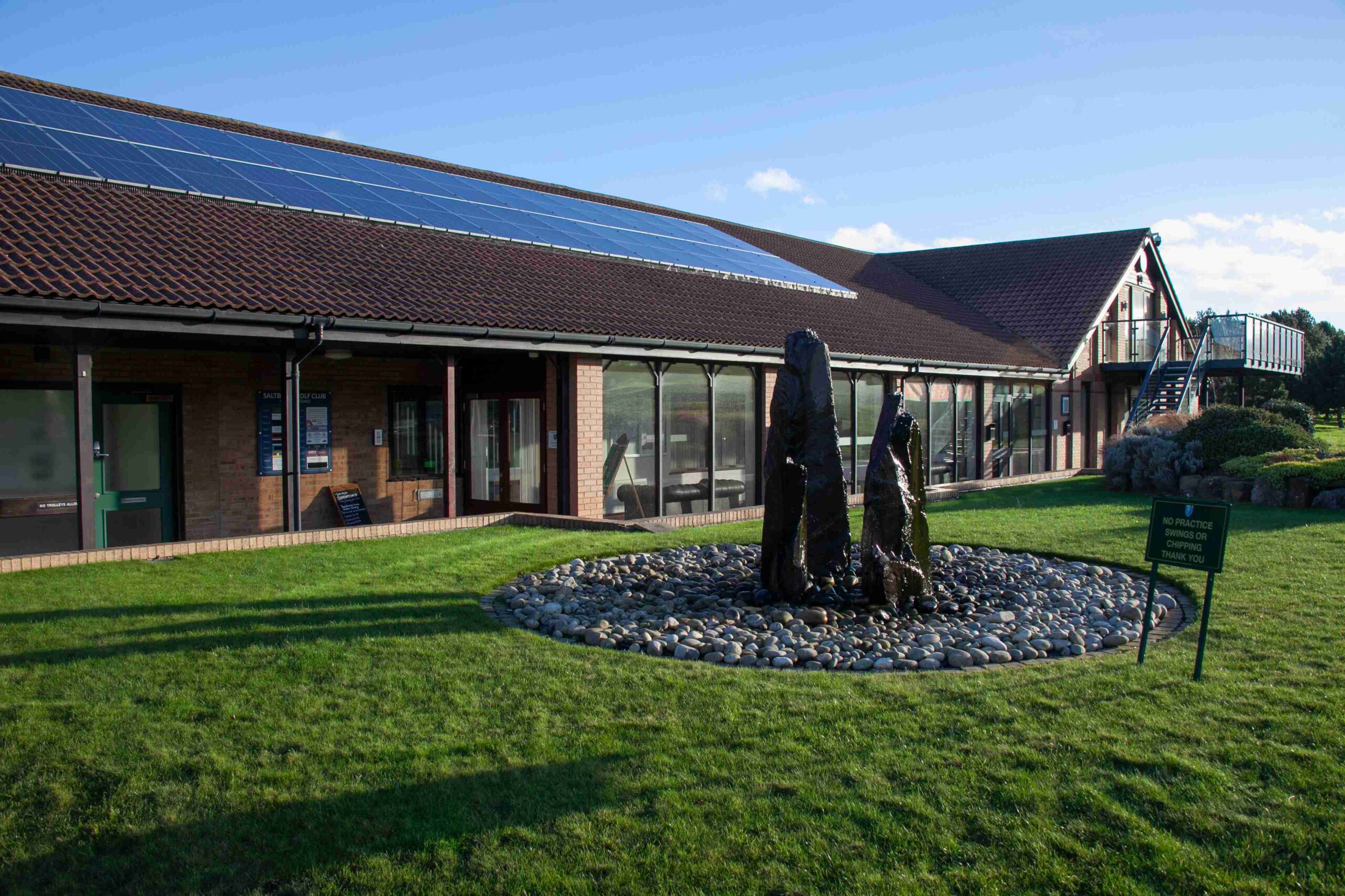 32kW solar installation on Saltburn Golf Club clubhouse roof by Alps Electrical