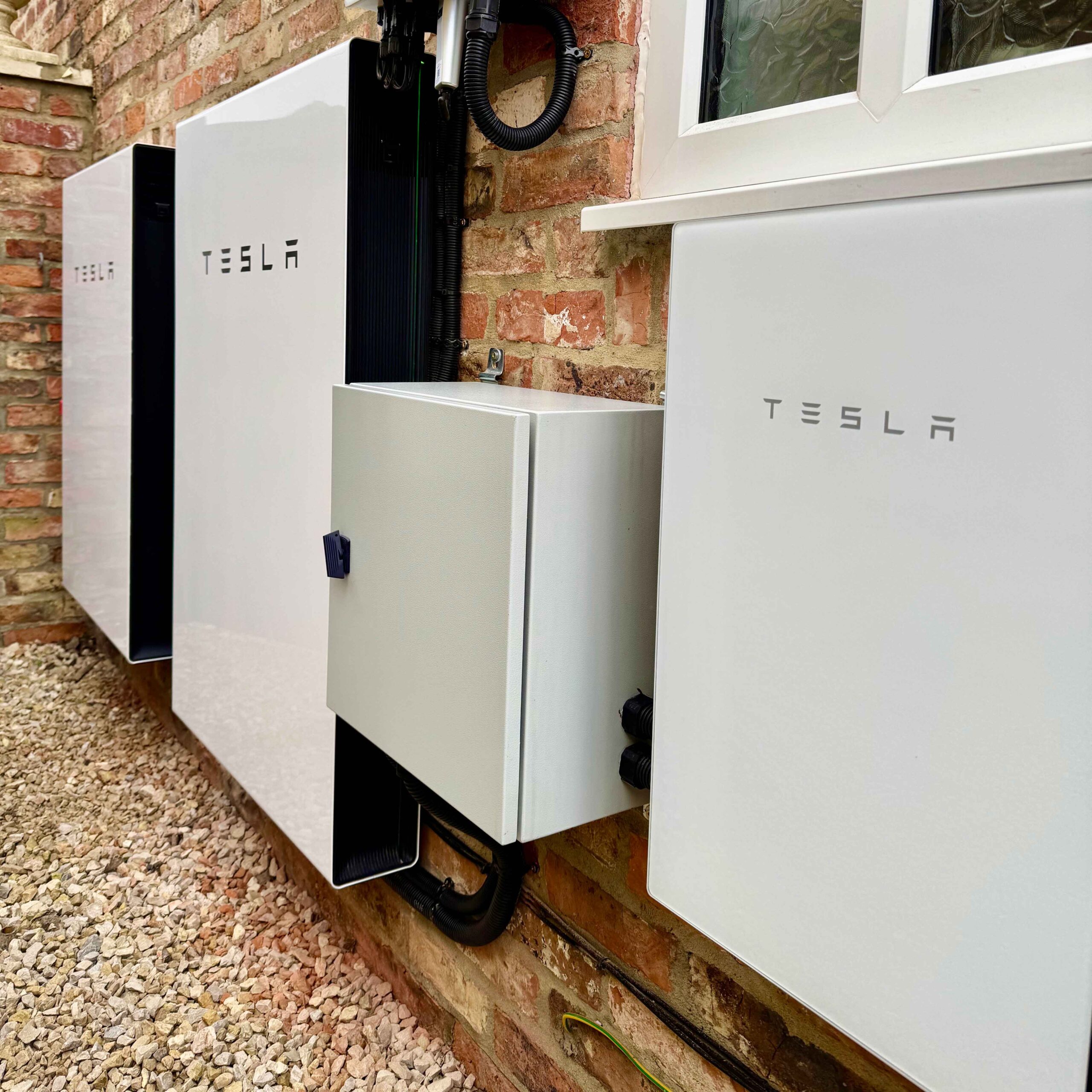 Two Tesla Powerwall units and Solis inverter installed by Alps Electrical in Stockton-On-Tees